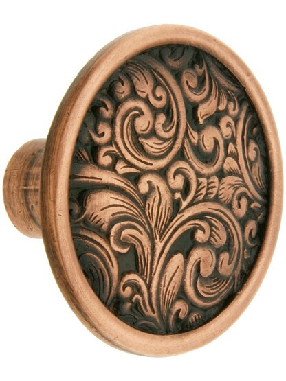 Saddleworth Cabinet Knob - 1 3/8 inch Diameter in Antique Copper.